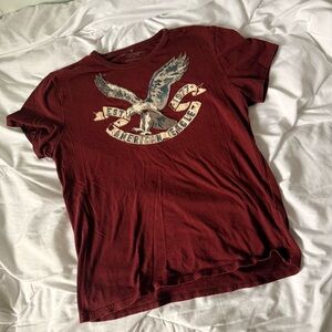 maroon burgundy vintage y2k 2000s american eagle outfitters shirt large